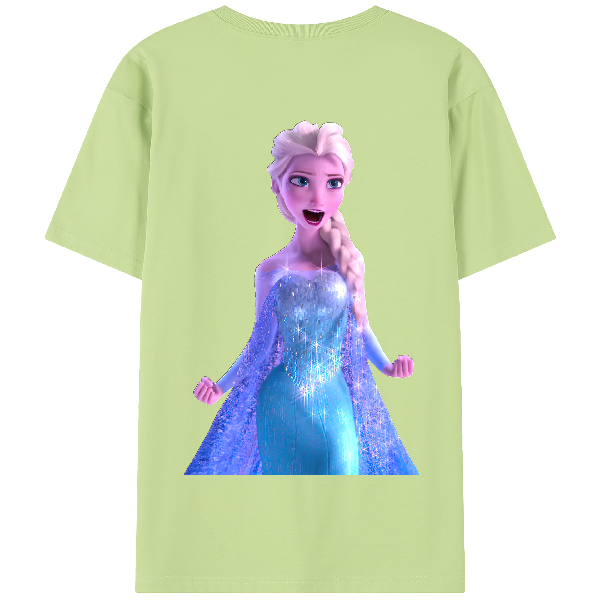 （画像用） アナと雪の女王 アンナ エルサ Frozen Anna Elsa 綿100％半袖Tシャツ（背面プリント）